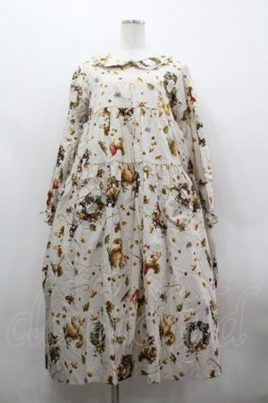 画像: PINK HOUSE / ウィンターフォレストトリートプリントミディワンピース  アイボリー I-26-03-30-044-LO-OP-SA-ZI