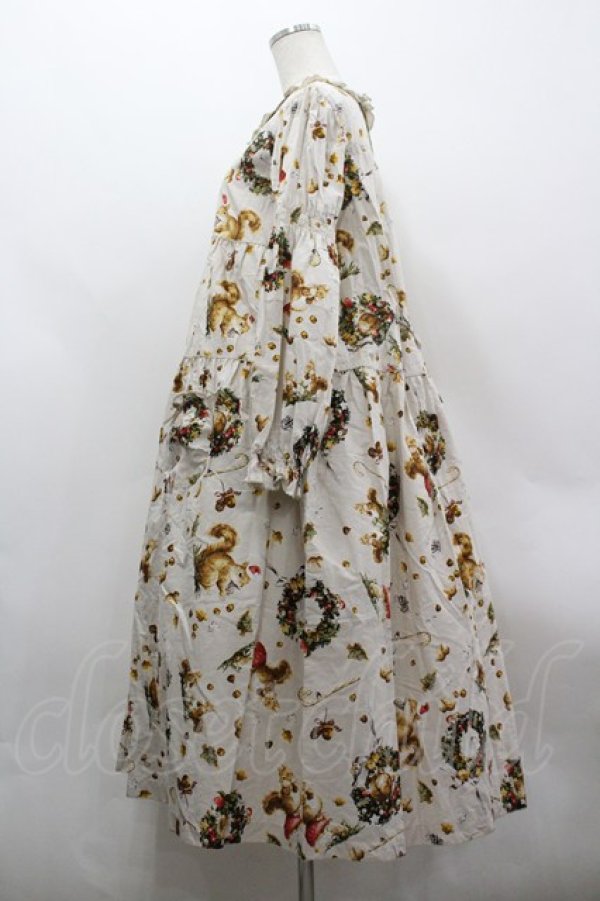 画像2: PINK HOUSE / ウィンターフォレストトリートプリントミディワンピース  アイボリー I-26-03-30-044-LO-OP-SA-ZI (2)