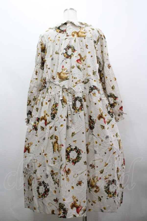 画像3: PINK HOUSE / ウィンターフォレストトリートプリントミディワンピース  アイボリー I-26-03-30-044-LO-OP-SA-ZI (3)