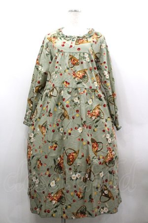 画像: PINK HOUSE / 野ばらとチェリープリントミディワンピース  ハッカ I-26-03-30-046-LO-OP-SA-ZI