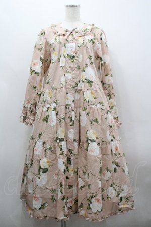 画像: PINK HOUSE / ホワイトローズプリントミディワンピース  ピンク I-26-03-30-047-LO-OP-SA-ZI