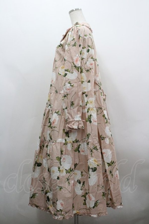 画像2: PINK HOUSE / ホワイトローズプリントミディワンピース  ピンク I-26-03-30-047-LO-OP-SA-ZI (2)