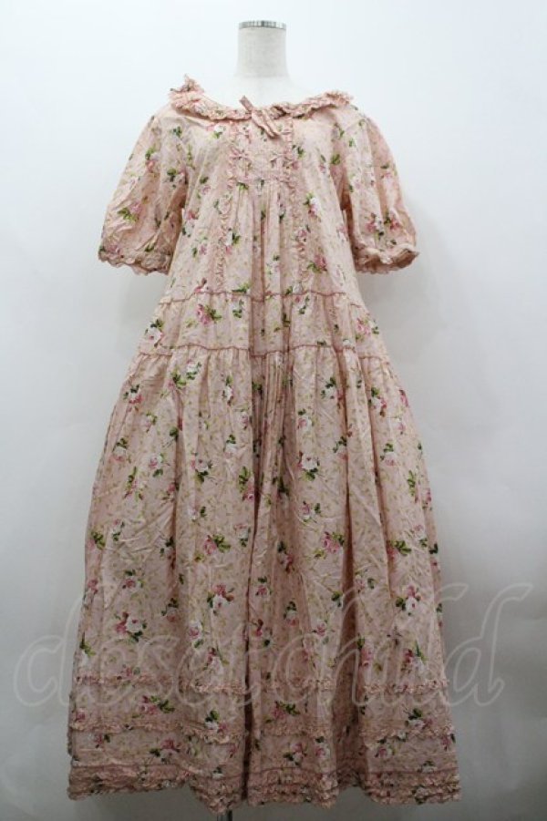 画像1: PINK HOUSE / ブロッサムローズプリントワンピース  ピンク I-26-03-30-048-LO-OP-SA-ZI (1)