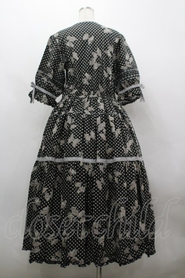 画像3: PINK HOUSE / 水玉りぼんプリントワンピース  黒 I-26-03-30-049-LO-OP-SA-ZI (3)