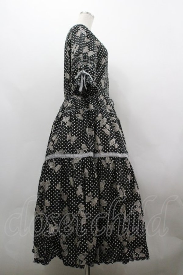 画像4: PINK HOUSE / 水玉りぼんプリントワンピース  黒 I-26-03-30-049-LO-OP-SA-ZI (4)