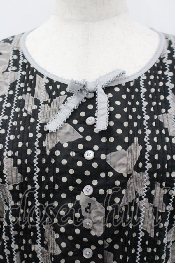 画像5: PINK HOUSE / 水玉りぼんプリントワンピース  黒 I-26-03-30-049-LO-OP-SA-ZI (5)