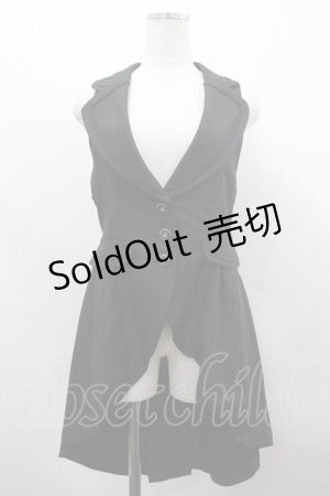 画像: axes femme POETIQUE / フィッシュテールロングベスト M 黒 I-26-03-30-008-AX-TO-TE-ZI