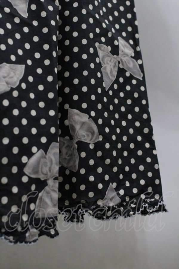 画像6: PINK HOUSE / 水玉りぼんプリントワンピース  黒 I-26-03-30-049-LO-OP-SA-ZI (6)