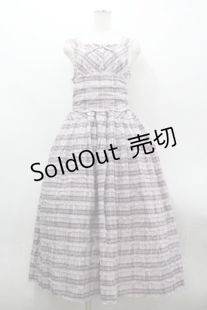 画像: PINK HOUSE / オリジナルチェック×ギンガムチェックワンピース  ラベンダー I-26-03-30-050-LO-OP-SA-ZI