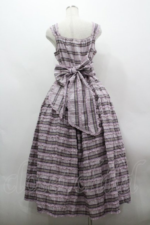 画像3: PINK HOUSE / オリジナルチェック×ギンガムチェックワンピース  ラベンダー I-26-03-30-050-LO-OP-SA-ZI (3)