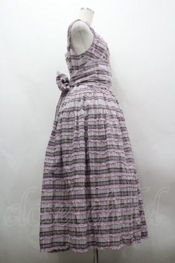 画像4: PINK HOUSE / オリジナルチェック×ギンガムチェックワンピース  ラベンダー I-26-03-30-050-LO-OP-SA-ZI (4)