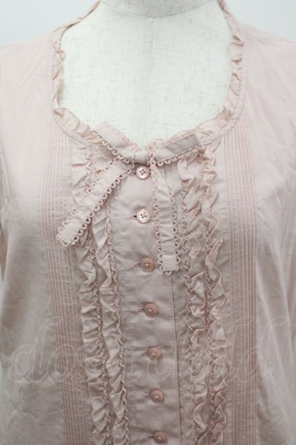 画像5: PINK HOUSE / ピンタックフリルノースリーブワンピース  ピンク I-26-03-30-051-LO-OP-SA-ZI (5)