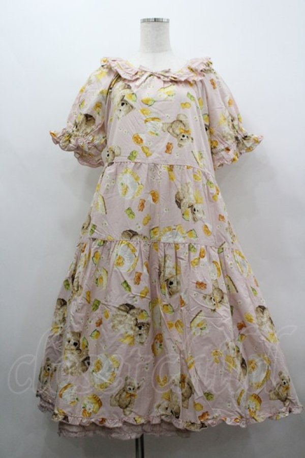 画像1: PINK HOUSE / ハニーレモンテディプリントミディワンピース  ピンク I-26-03-30-052-LO-OP-SA-ZI (1)