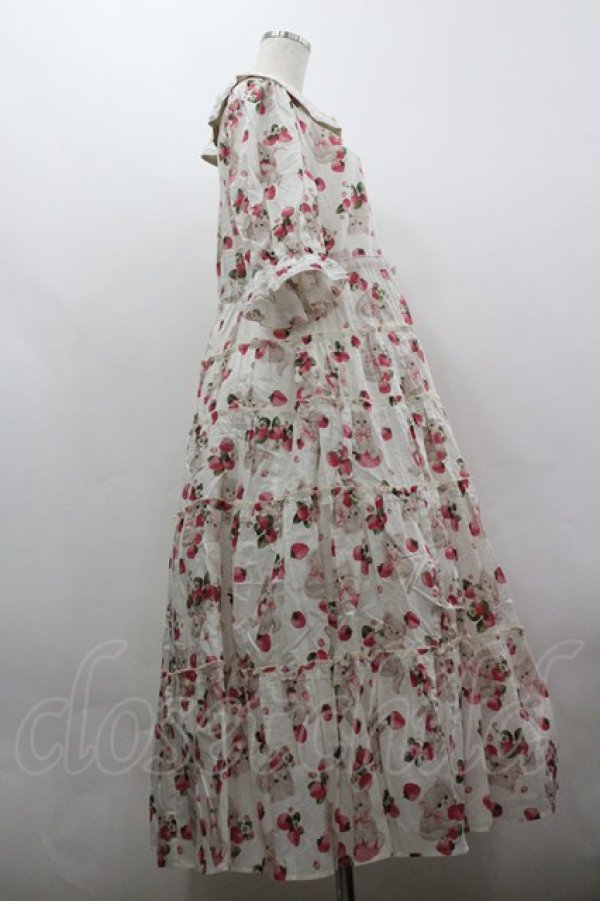 画像4: alcali / alcali × misako aoki/サイベリアンストロベリーワンピース  白 I-26-03-30-053-LO-OP-SA-ZI (4)