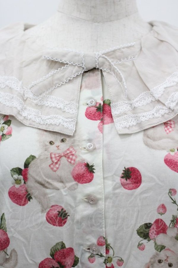 画像5: alcali / alcali × misako aoki/サイベリアンストロベリーワンピース  白 I-26-03-30-053-LO-OP-SA-ZI (5)