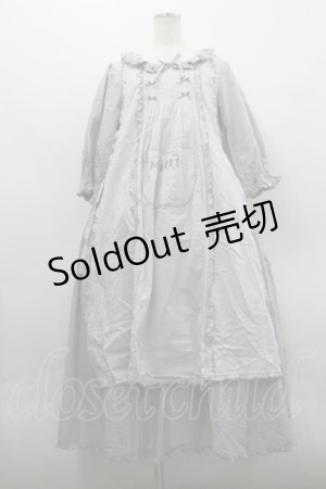 画像: PINK HOUSE / タブリエ付きギンガムワンピース  グレーＸ白チェック I-26-03-30-055-LO-OP-SA-ZI