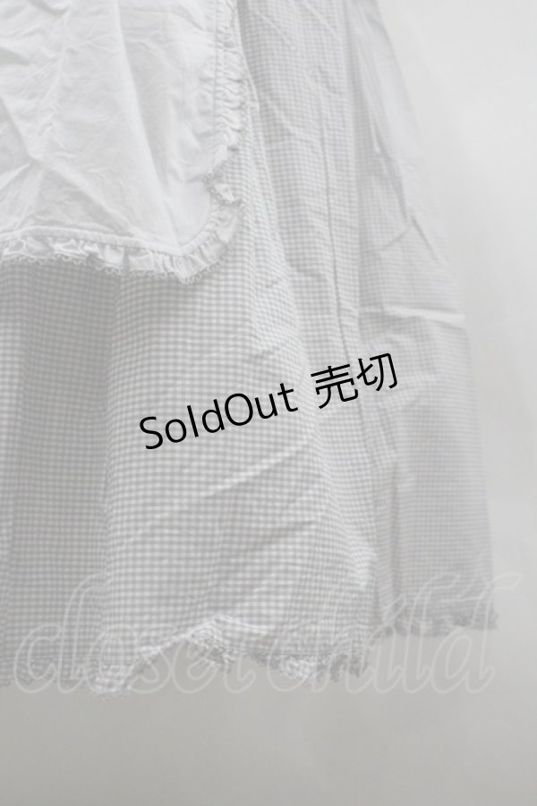 画像7: PINK HOUSE / タブリエ付きギンガムワンピース  グレーＸ白チェック I-26-03-30-055-LO-OP-SA-ZI (7)