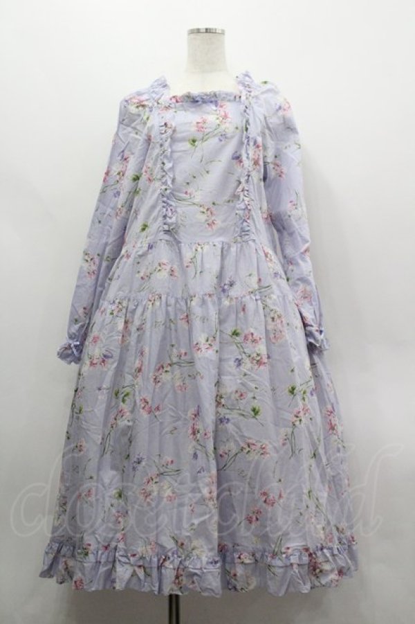 画像1: PINK HOUSE / スイートピープリントワンピース  ラベンダー I-26-03-30-057-LO-OP-SA-ZI (1)