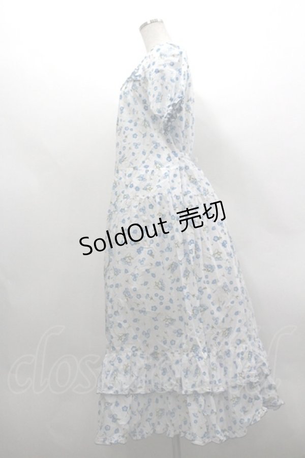 画像2: PINK HOUSE / ネモフィラプリントワンピース  白Ｘ青 I-26-03-30-058-LO-OP-SA-ZI (2)