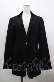 画像1: axes femme / ベロア使いロングジャケット M 黒 I-26-03-30-010-AX-JA-TE-ZI (1)