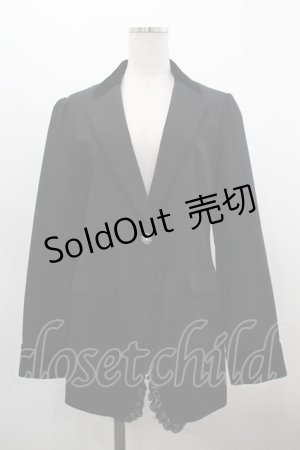 画像: axes femme / ベロア使いロングジャケット M 黒 I-26-03-30-010-AX-JA-TE-ZI