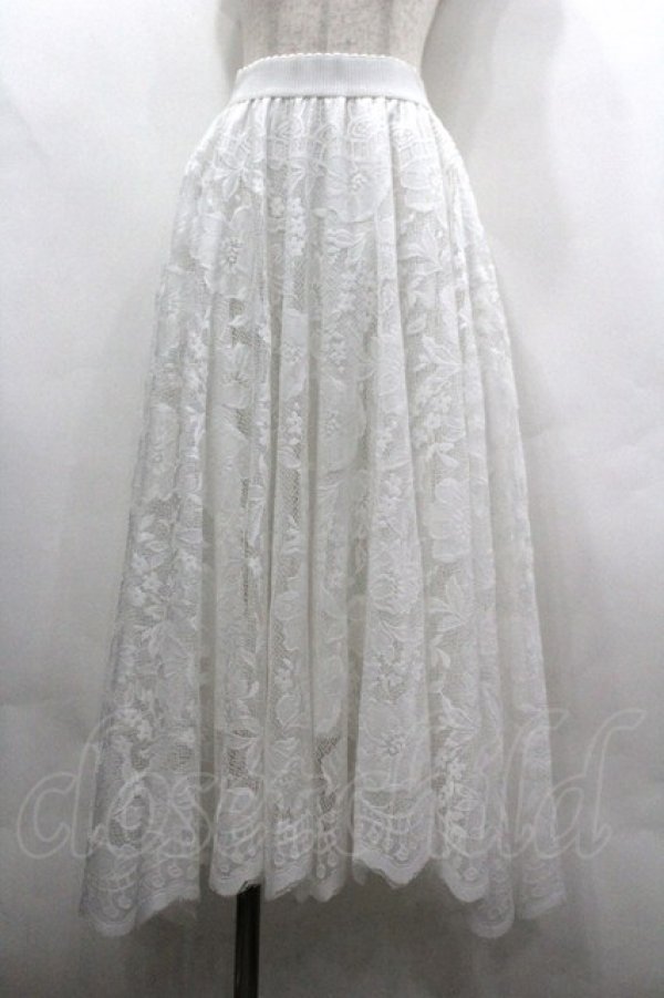 画像1: axes femme / レースサーキュラースカート M 白 I-26-03-30-062-AX-SK-TE-ZI (1)