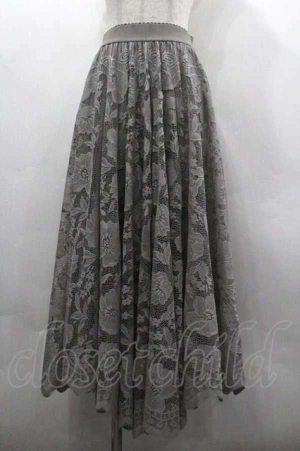 画像1: axes femme / レースサーキュラースカート F グレー I-26-03-30-063-AX-SK-TE-ZI (1)