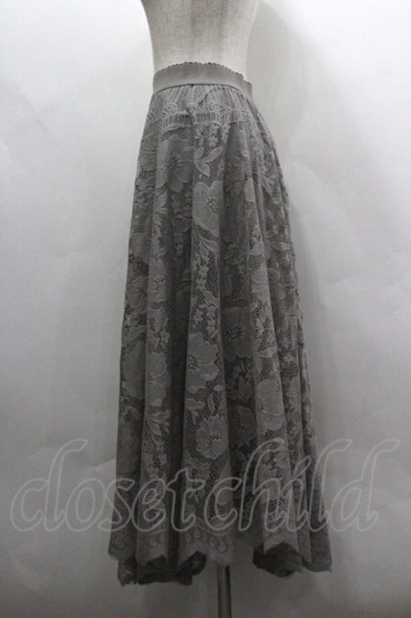 画像2: axes femme / レースサーキュラースカート F グレー I-26-03-30-063-AX-SK-TE-ZI (2)