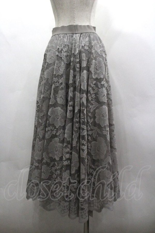 画像3: axes femme / レースサーキュラースカート F グレー I-26-03-30-063-AX-SK-TE-ZI (3)