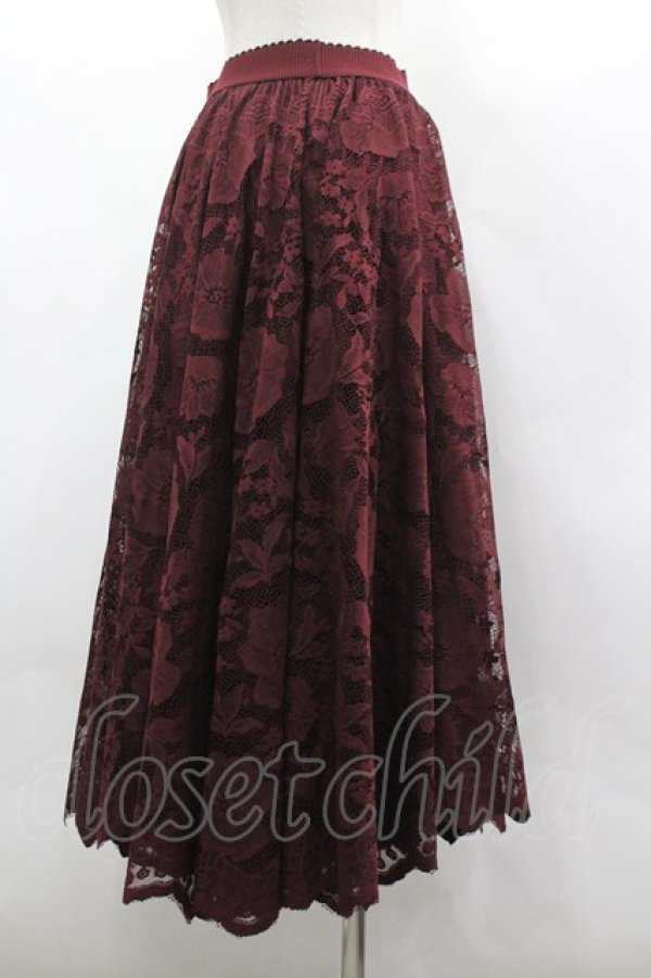 画像3: axes femme / レースサーキュラースカート M ワイン I-26-03-30-064-AX-SK-TE-ZI (3)