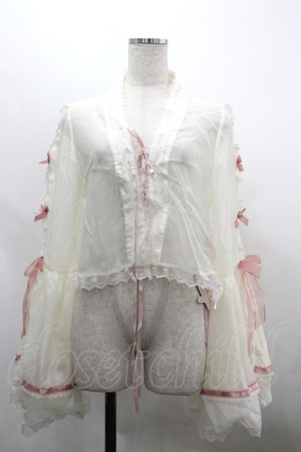 画像1: Mademoiselle Pearl（海外ロリータブランド） / シフォンフリルリボンブラウス  アイボリー I-26-03-30-011-PU-BL-SA-ZI (1)