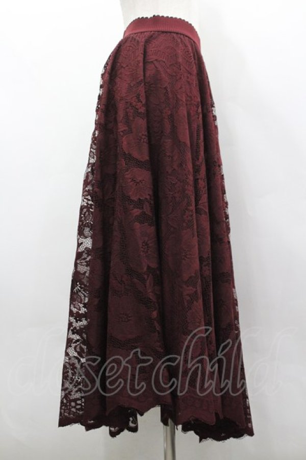 画像4: axes femme / レースサーキュラースカート M ワイン I-26-03-30-064-AX-SK-TE-ZI (4)