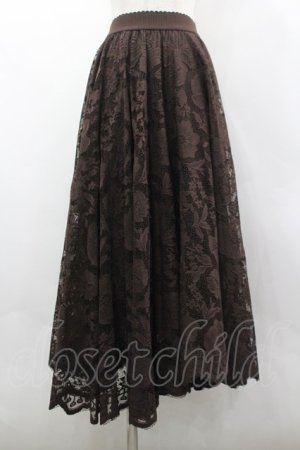 画像: axes femme / レースサーキュラースカート M ブラウン I-26-03-30-065-AX-SK-TE-ZI