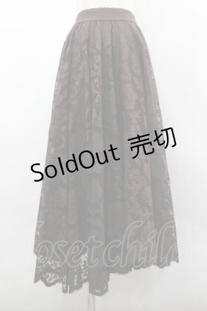 画像: axes femme / レースサーキュラースカート M ブラウン I-26-03-30-065-AX-SK-TE-ZI