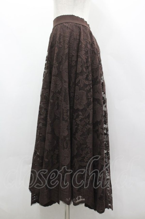 画像2: axes femme / レースサーキュラースカート M ブラウン I-26-03-30-065-AX-SK-TE-ZI (2)