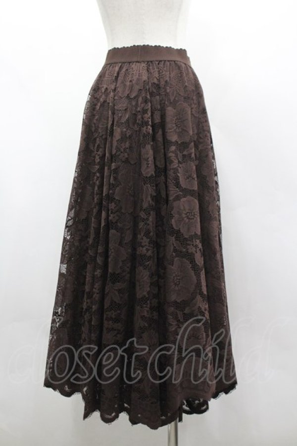 画像3: axes femme / レースサーキュラースカート M ブラウン I-26-03-30-065-AX-SK-TE-ZI (3)