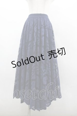 画像: axes femme / レースサーキュラースカート F ネイビー I-26-03-30-066-AX-SK-TE-ZI