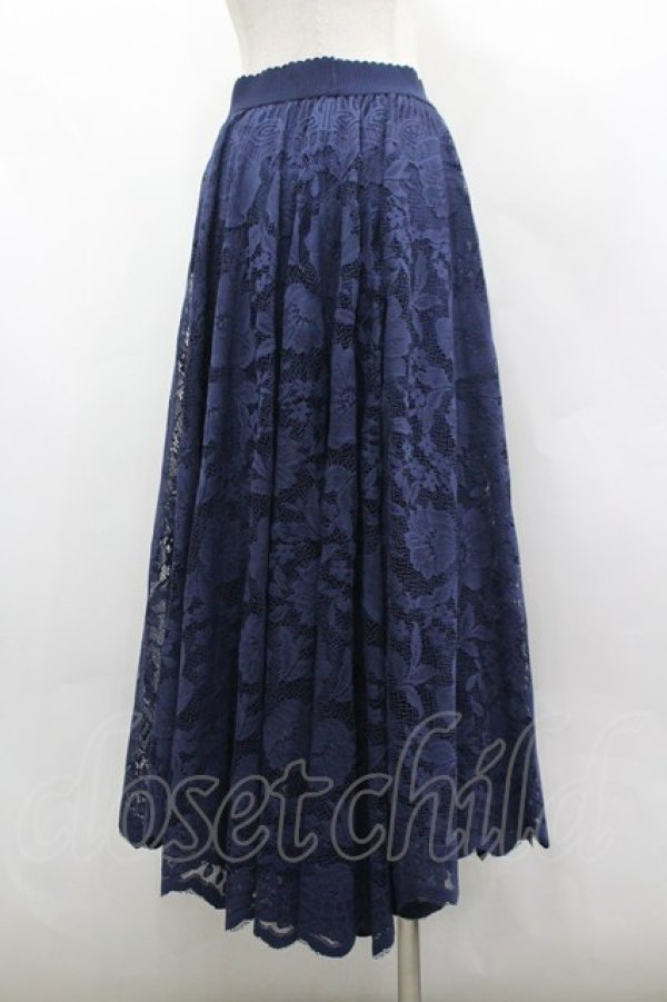 画像3: axes femme / レースサーキュラースカート F ネイビー I-26-03-30-066-AX-SK-TE-ZI (3)