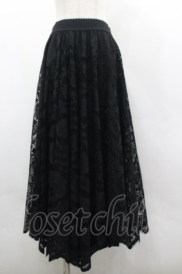 画像1: axes femme / レースサーキュラースカート M 黒 I-26-03-30-067-AX-SK-TE-ZI (1)