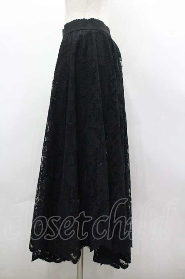 画像2: axes femme / レースサーキュラースカート M 黒 I-26-03-30-067-AX-SK-TE-ZI (2)