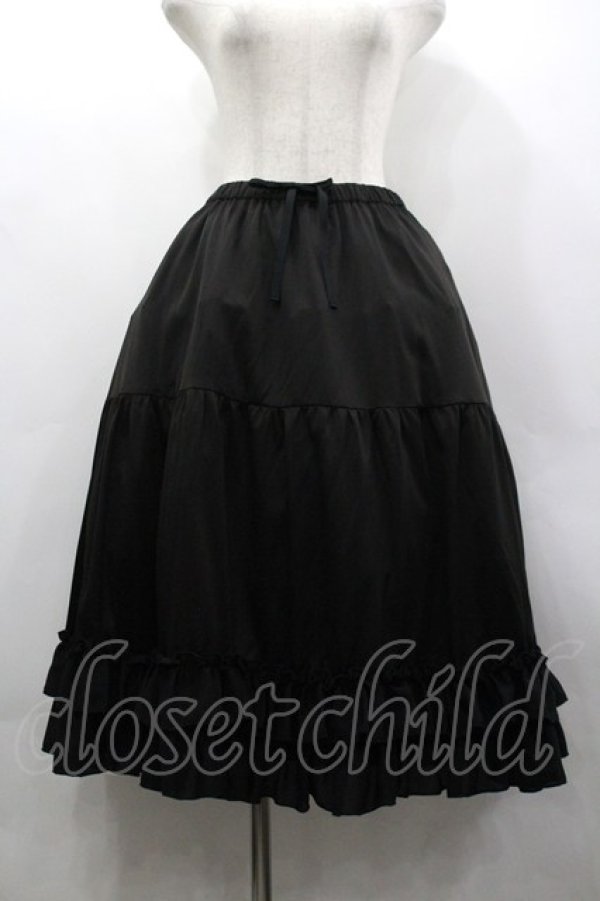 画像1: axes femme kawaii / ミディフリルペチスカート M 黒 I-26-03-30-068-AX-SK-TE-ZI (1)