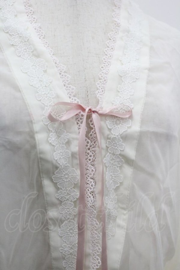 画像3: Mademoiselle Pearl（海外ロリータブランド） / シフォンフリルリボンブラウス  アイボリー I-26-03-30-011-PU-BL-SA-ZI (3)