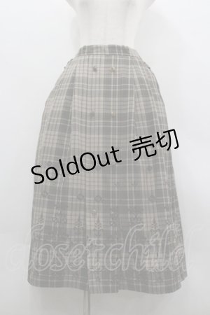 画像: axes femme / フロッキーチェックスカート M 茶 I-26-03-30-069-AX-SK-TE-ZI