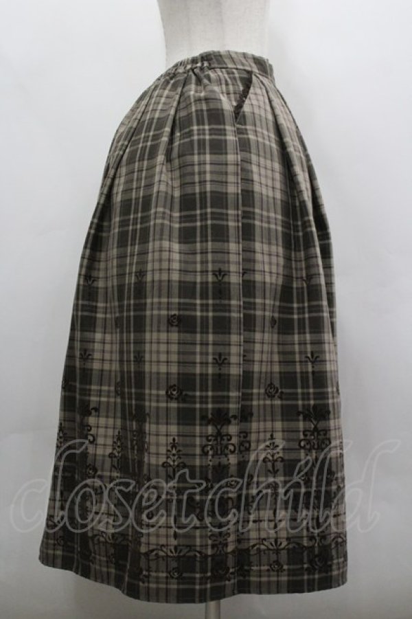 画像4: axes femme / フロッキーチェックスカート M 茶 I-26-03-30-069-AX-SK-TE-ZI (4)