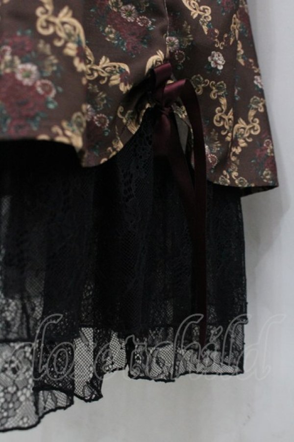 画像6: axes femme / ブロッサム柄ドロストスカート F ブラウン I-26-03-30-070-AX-SK-TE-ZI (6)