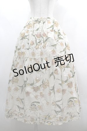 画像: PINK HOUSE / チューリップうさぎプリントスカート  生成り I-26-03-30-072-LO-SK-SA-ZI