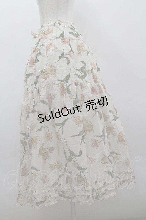 画像2: PINK HOUSE / チューリップうさぎプリントスカート  生成り I-26-03-30-072-LO-SK-SA-ZI (2)