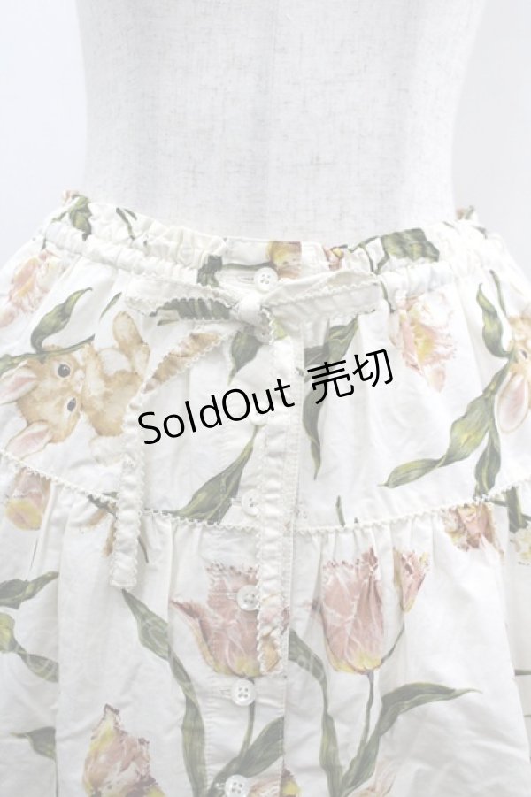 画像5: PINK HOUSE / チューリップうさぎプリントスカート  生成り I-26-03-30-072-LO-SK-SA-ZI (5)