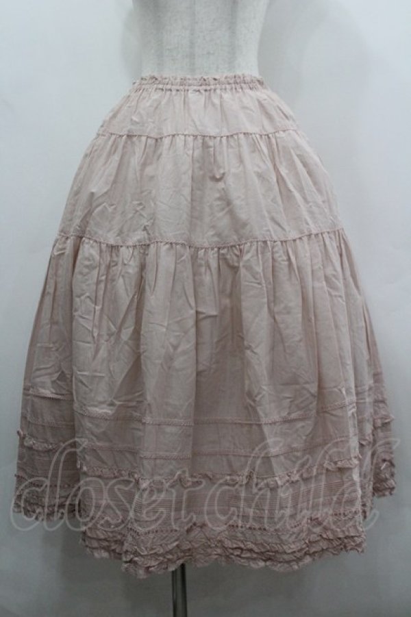 画像1: PINK HOUSE / ローンフリルミディスカート  ピンク I-26-03-30-073-LO-SK-SA-ZI (1)