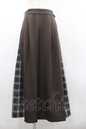 画像: axes femme / チェック切替ワイドパンツ F ブラウン I-26-03-30-076-AX-BL-TE-ZI